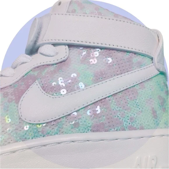 🤩 NIKE Air Force 1 Upstep Hi LX 'Sequin Fabric’ 9.5 US Women’s- LIMITED EDITION🤩 - Picture 10 of 13